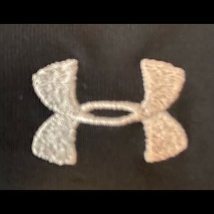 Under Armour Golf Shirt NEW! Black w Embroidered White UA Logos Short Sleeve XL